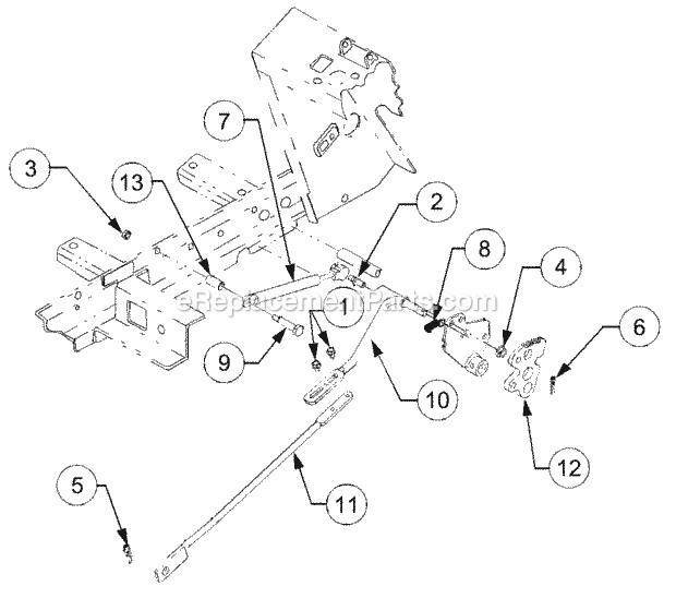 Transmission Controls Diagram and Parts List for GT2521-48 13A-278M710 Cub Cadet Lawn Tractor